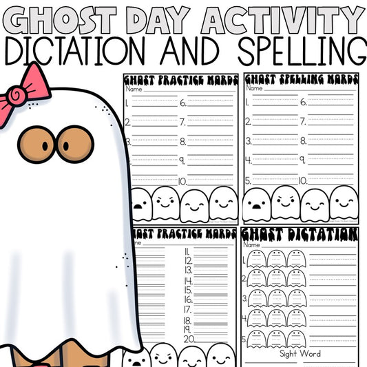 Ghost Day | OG Dictation Paper | Spelling Words Templates | Halloween