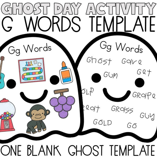 Ghost Day | G Words Template | Writing Paper | Halloween