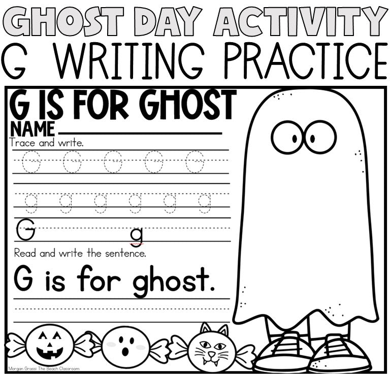 Ghost Day | Letter G Writing Worksheet | Handwriting Practice Activity